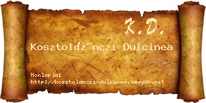 Kosztolánczi Dulcinea névjegykártya